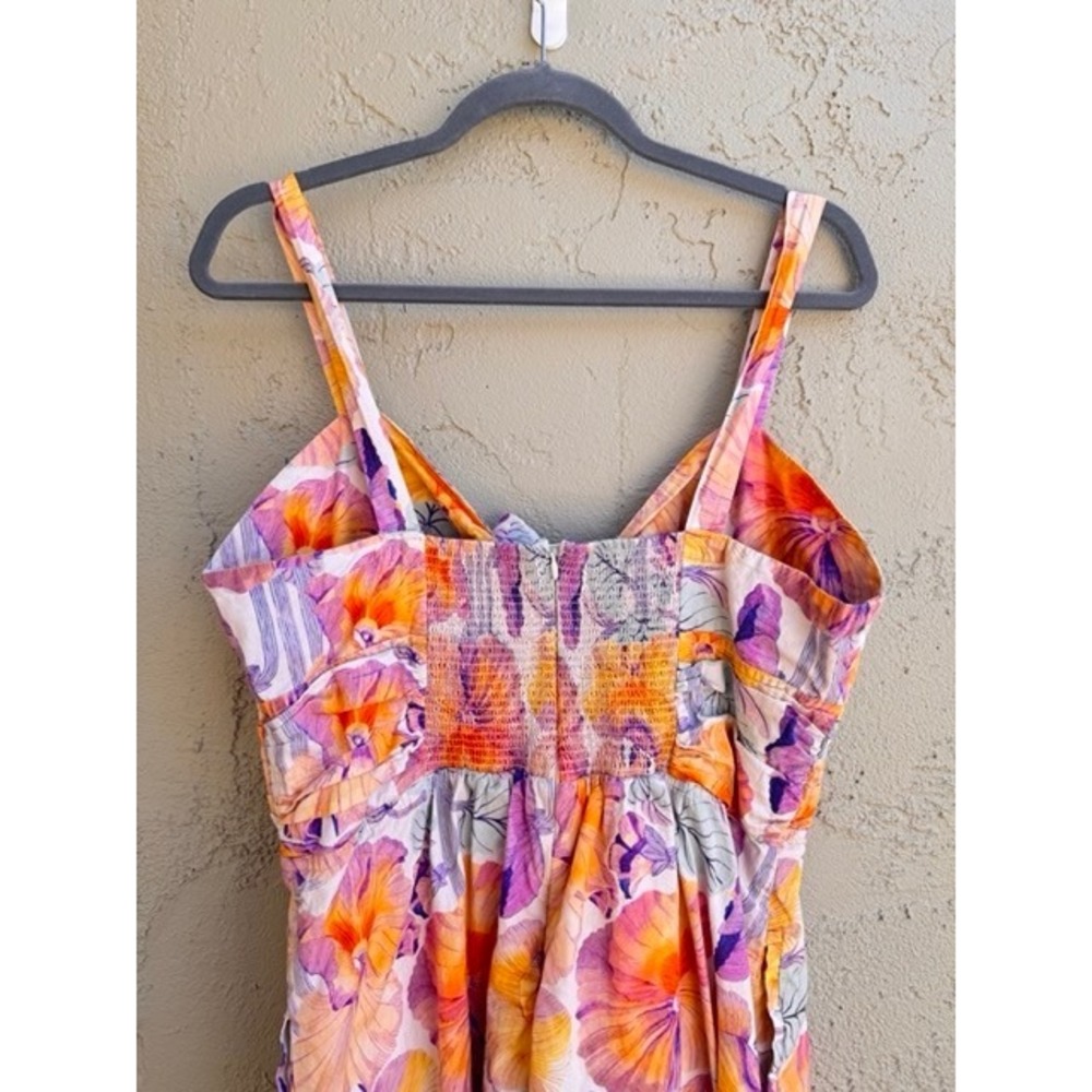 Cecilia Pettersson Anthropologie Vibrant Floral Sleeveless Midi Dress SZ 16 - Picture 9 of 9